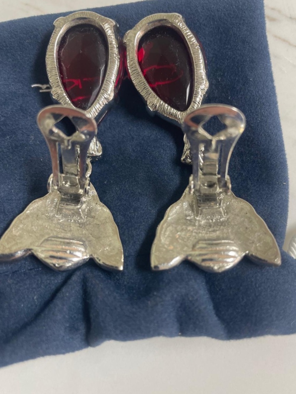 Oscar de la Renta Swarovski Crystal Panther Drop Earrings - RARE - Picture 6 of 6
